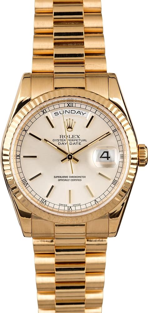 valore rolex day just boy cinturino presiden oro|rolex 118238 day date.